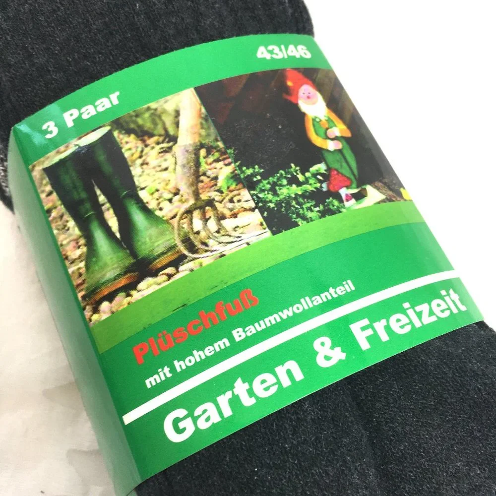 Pkg of 3 Plush cotton Poly elastane German Socks Garten & Freizeit NWT NOS